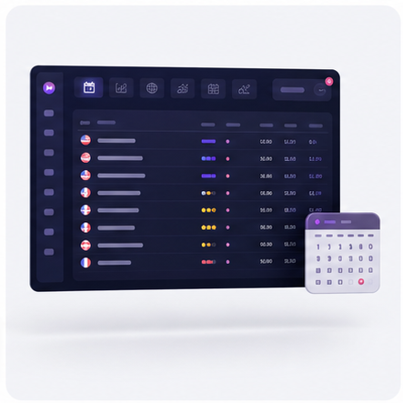 Economic calendar dashboard